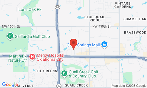 Google map image of our location in 14001 Quail Springs Pkwy  Oklahoma City, OK